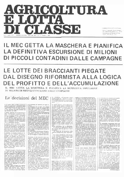 Agricoltura e Lotta di Classe 1972 n.05 - anno I, luglio