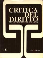 Critica del Diritto n.15 - anno V, settembre/dicembre 1978 Stato e conflitto di classe