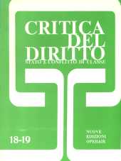 Critica del Diritto n.18/19 - anno VI, luglio/dicembre 1980 Stato e conflitto di classe