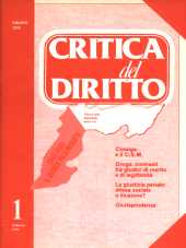 Critica del Diritto nuova serie 1991 n.01 - anno XVII, febbraio Stato e conflitto di classe