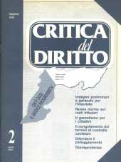 Critica del Diritto nuova serie 1991 n.02 - anno XVII, aprile Stato e conflitto di classe