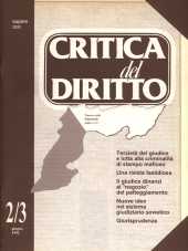 Critica del Diritto nuova serie 1992 n.02-3 - anno XVIII, giugno Stato e conflitto di classe