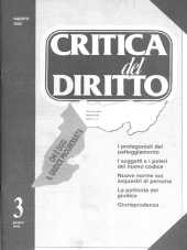 Critica del Diritto nuova serie 1991 n.03 - anno XVII, giugno Stato e conflitto di classe