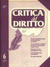 Critica del Diritto nuova serie 1990 n.06 - anno XVI, dicembre Stato e conflitto di classe