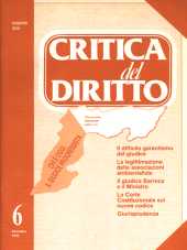 Critica del Diritto nuova serie 1991 n.06 - anno XVII, dicembre Stato e conflitto di classe