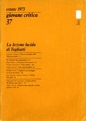 Giovane Critica n.37 - estate 1973