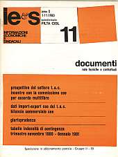 Informazioni Economiche e Sindacali n.11 - anno X, 1 novembre 1980 Documenti note tecniche e contrattuali