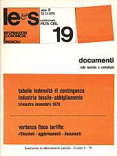 Informazioni Economiche e Sindacali n.19 - anno IX, 15 novembre 1979 Documenti note tecniche e contrattuali