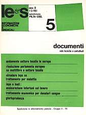 Informazioni Economiche e Sindacali n.05 - anno XI, 1 maggio 1981 Documenti note tecniche e contrattuali