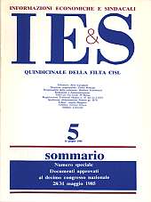 Informazioni Economiche e Sindacali n.05 - 16 giugno 1985