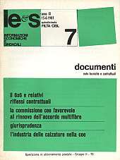 Informazioni Economiche e Sindacali n.07 - anno XI, 15 giugno 1981 Documenti note tecniche e contrattuali