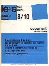 Informazioni Economiche e Sindacali n.08/10 - anno XII, 15 giugno 1982 Documenti note tecniche e contrattuali