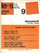 Informazioni Economiche e Sindacali n.09 - anno IX, 1 settembre 1980 Documenti note tecniche e contrattuali