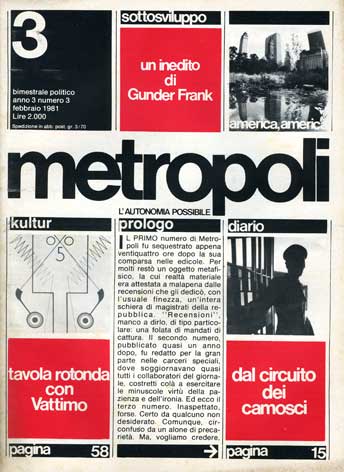 Metropoli - L'autonomia possibile, n. 3 febbraio 1981 anno III