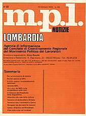 m.p.l. Notizie Lombardia n.22 - nuova serie, 15 gennaio 1972