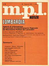 m.p.l. Notizie Lombardia n.23 - nuova serie, 15 febbraio 1972