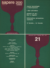 Sapere 2000 Notizie n.21 - anno I, del 19/1/85 editoria